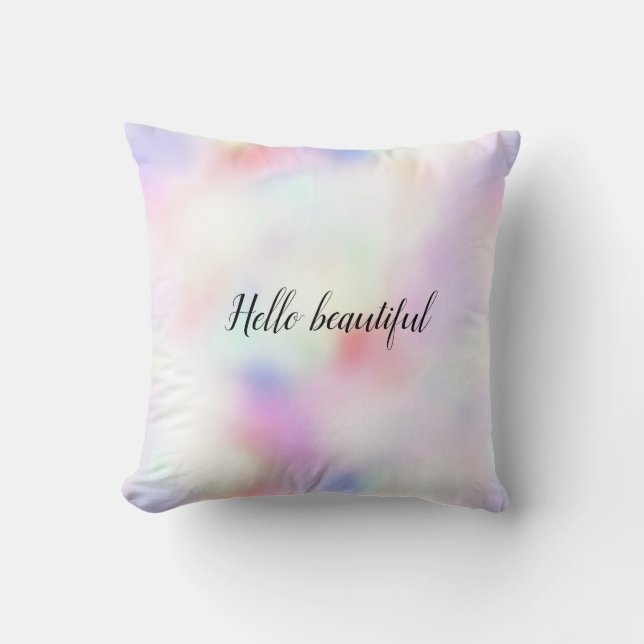 Cojín Decorativo Arcoiris rosa morado unicornio (Anverso)
