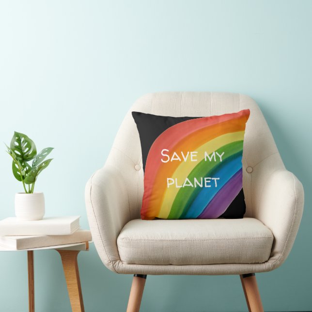 Cojín Decorativo ARCOÍRIS Salva mi planeta (personalizable) (Silla)