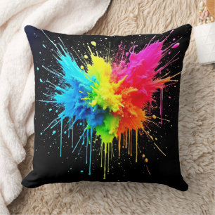 Cojín Decorativo Arcoiris Splash Powder Art