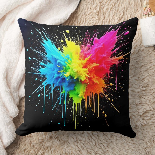 Cojín Decorativo Arcoiris Splash Powder Art (Manta)