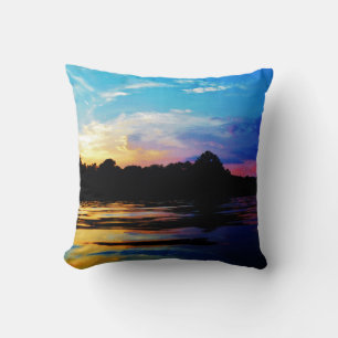 Cojín Decorativo Arcoiris Sunset en el lago montañoso