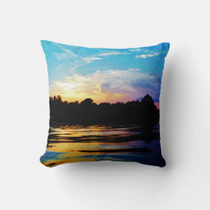Cojín Decorativo Arcoiris Sunset en el lago montañoso