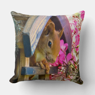 Cojín Decorativo Ardilla En Una Casa De Aves
