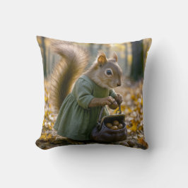 Cojín Decorativo Ardilla recogiendo nueces en su cartera