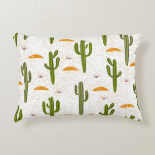 Cojín Decorativo Arena de Cactus: Sin Costuras al Estilo Mexicano.