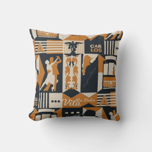Cojín Decorativo Argentina: Ilustracion étnico sin foco.
