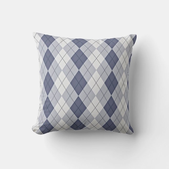 Cojín Decorativo Argyle Gris Azul (Anverso)