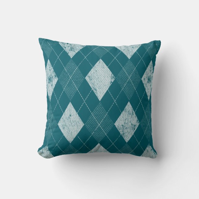 Cojín Decorativo Argyle monocromo angustiado (Anverso)