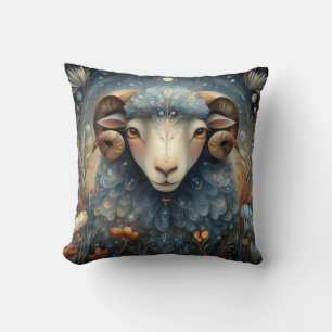 Cojín Decorativo Aries Carnero Zodíaco Astrología Celestial Cumplea