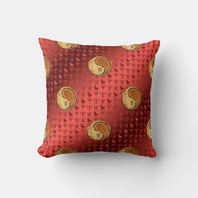 Cojín Decorativo Aries & Wood Tiger Throw Pillow (Anverso)