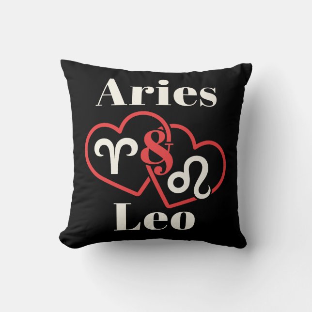 Cojín Decorativo Aries y Leo Couples Zodiac (Anverso)