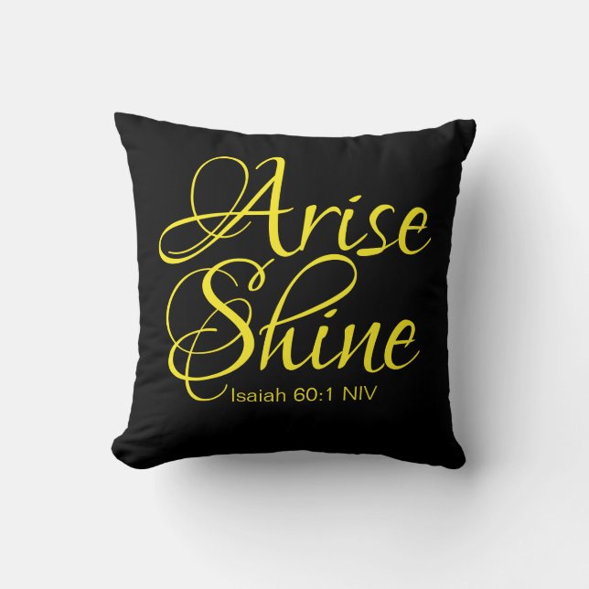 Cojín Decorativo Arise inspiradora y Shine Faith Black (Anverso)