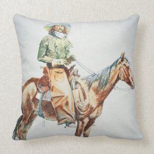 Cojín Decorativo Arizona Cowboy, 1901 (creyón en el papel)