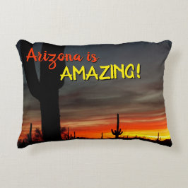 Cojín Decorativo "¡Arizona es asombrosa!" Cactus del desierto de So
