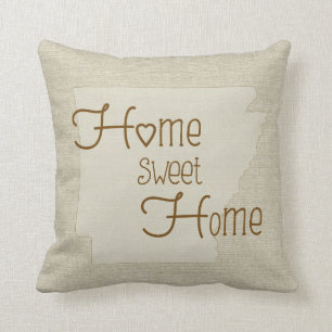 Cojín Decorativo Arkansas-Hogar Dulce Hogar personalizado con nombr