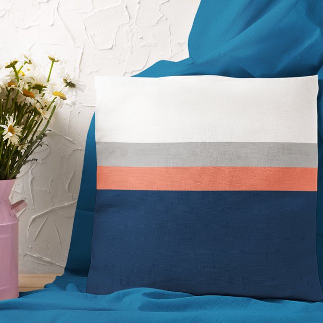 Cojín Decorativo Armada, franjas de corales grises (Subido por el creador)