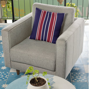 Cojín Decorativo Armada y franjas rojas