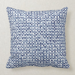 Cojín Decorativo Armadura geométrica de la materia textil azul del