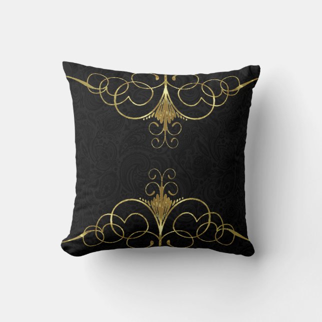 Cojín Decorativo Armazón negro con nalgas doradas (Anverso)