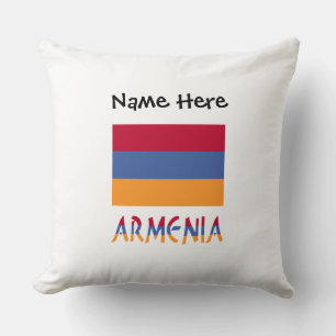 Cojín Decorativo Armenia Bandera Armenia Negra Personalización