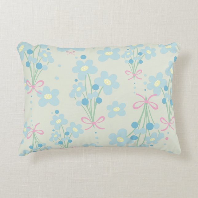 Cojín Decorativo Armonía azul y rosa suave (Anverso)