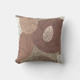 Cojín Decorativo Armonía botánica de Mocha Hibiscus