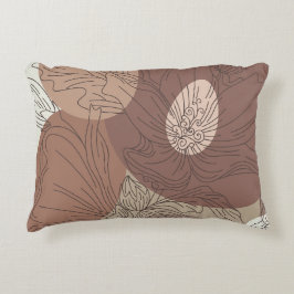 Cojín Decorativo Armonía botánica de Mocha Hibiscus