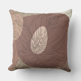 Cojín Decorativo Armonía botánica de Mocha Hibiscus