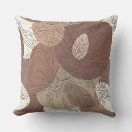 Cojín Decorativo Armonía botánica de Mocha Hibiscus