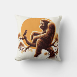 Cojín Decorativo Armonía de la jungla: inspirada en el orangután