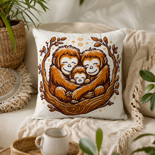 Cojín Decorativo Armonía de la Jungla: Inspirado en Orangutanes