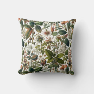 Cojín Decorativo Armonía de la Naturaleza: Patrón botánico sin foco