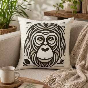 Cojín Decorativo Armonía de la Selva: Inspirado en Orangutanes 