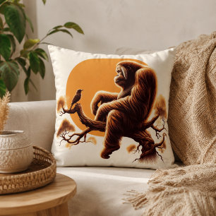 Cojín Decorativo Armonía de la Selva: Inspirado en Orangutanes 