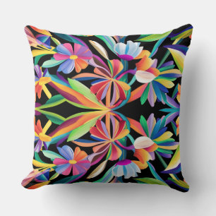Cojín Decorativo Armonía Floral: Una Sinfonía Abstracta Vibrante