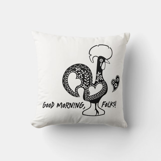 Cojín Decorativo Aroma portugués ¡Buenos días, amigos! (Anverso)