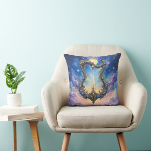 Cojín Decorativo Arpa Celestial a la Luz de la Luna – Arte de Fanta
