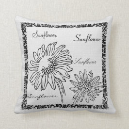 Cojín Decorativo Arpillera moderna del blanco del girasol del