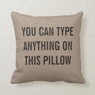 Cojín Decorativo Arpillera personalizada apenada