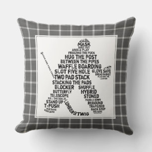 Cojín Decorativo Arquero de hockey Netminder Word Art