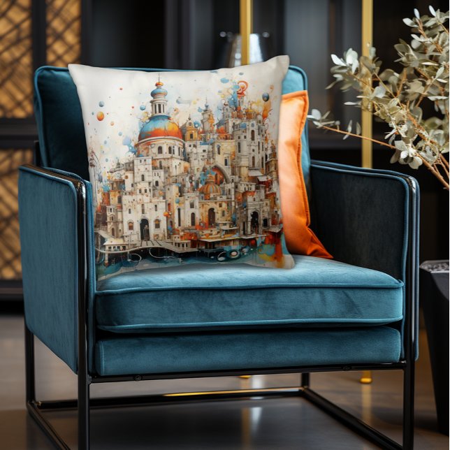 Cojín Decorativo Arquitectura abstracta tradicional italiana modern (Abstract Italian European Architecture Pillow
A blend of traditional and modern Flair!)