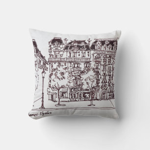 Cojín Decorativo Arquitectura Haussmann  Campos Elíseos, París
