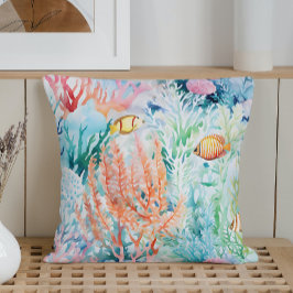 Cojín Decorativo Arrecife de Coral Marino de Verano