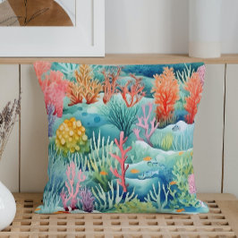 Cojín Decorativo Arrecife de coral marino de verano