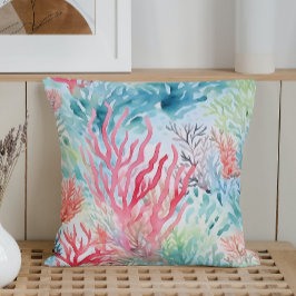 Cojín Decorativo Arrecife de Coral Marino de Verano