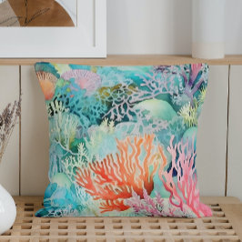 Cojín Decorativo Arrecife de Coral Marino de Verano