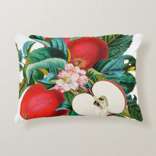 Cojín Decorativo Arreglo antiguo de manzanas botánicas, manzana t