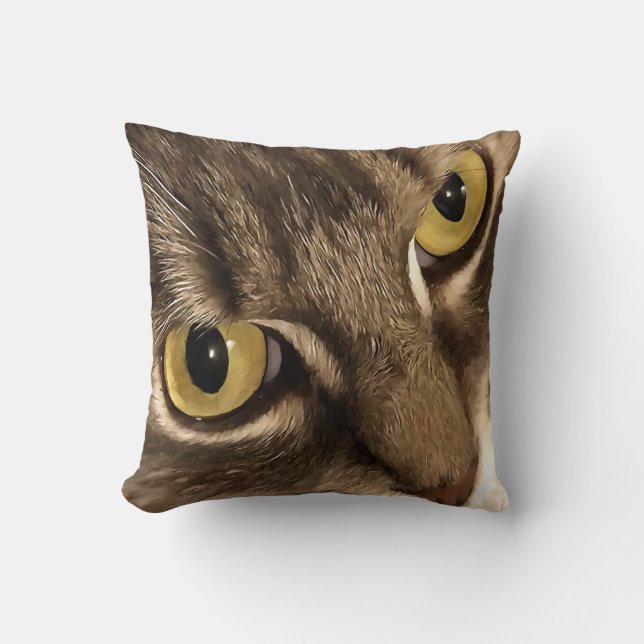 Cojín Decorativo Arreglo artístico de ojos y nariz de gato (Anverso)