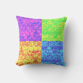 Cojín Decorativo Arreglo de burbujas de arte pop arcoiris
