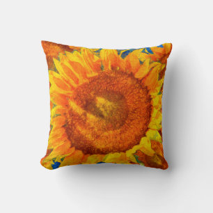Cojín Decorativo Arreglo de girasoles. imitación al estilo Van Gogh